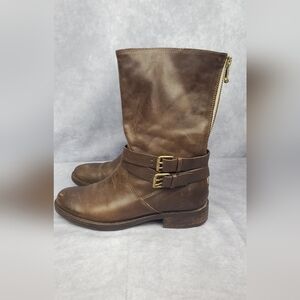 J. Crew Women's size 8.5 Boho Cowboy Western boots engineer brown leather rugged